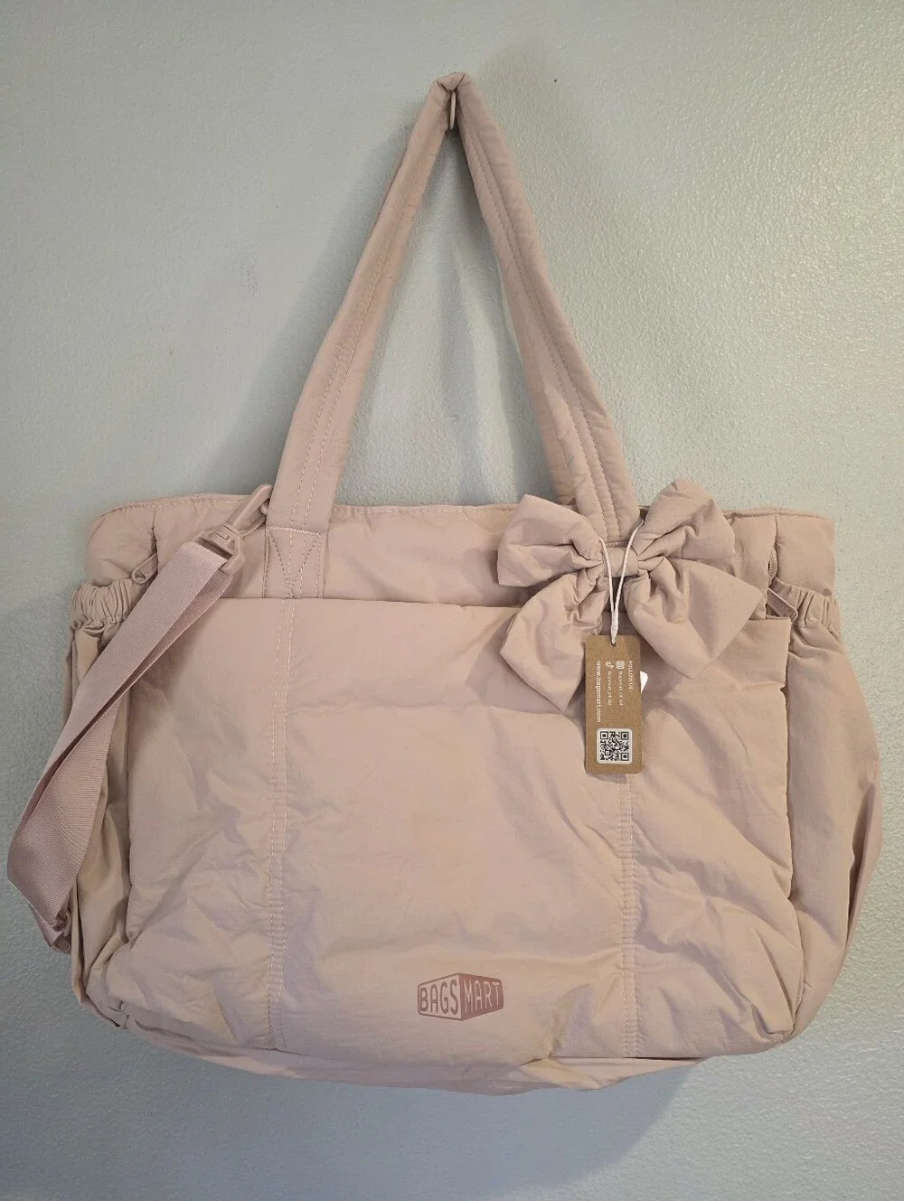 Bagsmart Lightweight Messenger & Laptop Bag Crush 26L Tote- Pink